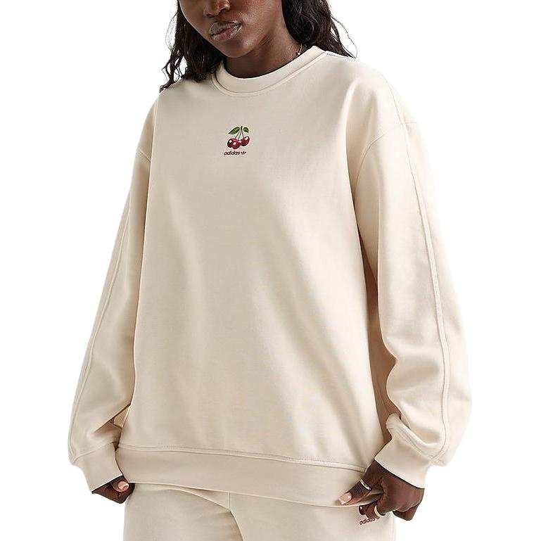Adidas Originals SS25 Oversized Crewneck Sweatshirt Women's Ecru