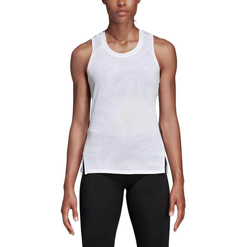 Adidas Adidas Tank Tops Women's White Crew Neck Moderate Straight Fit