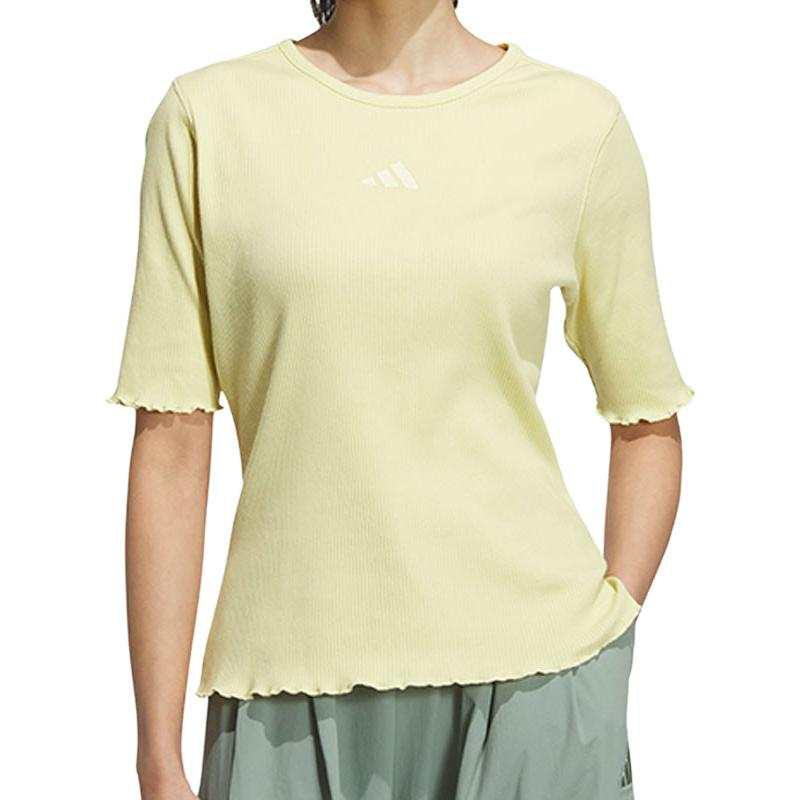 Adidas Adidas T Shirts Women's Yellow Crew Neck Moderate