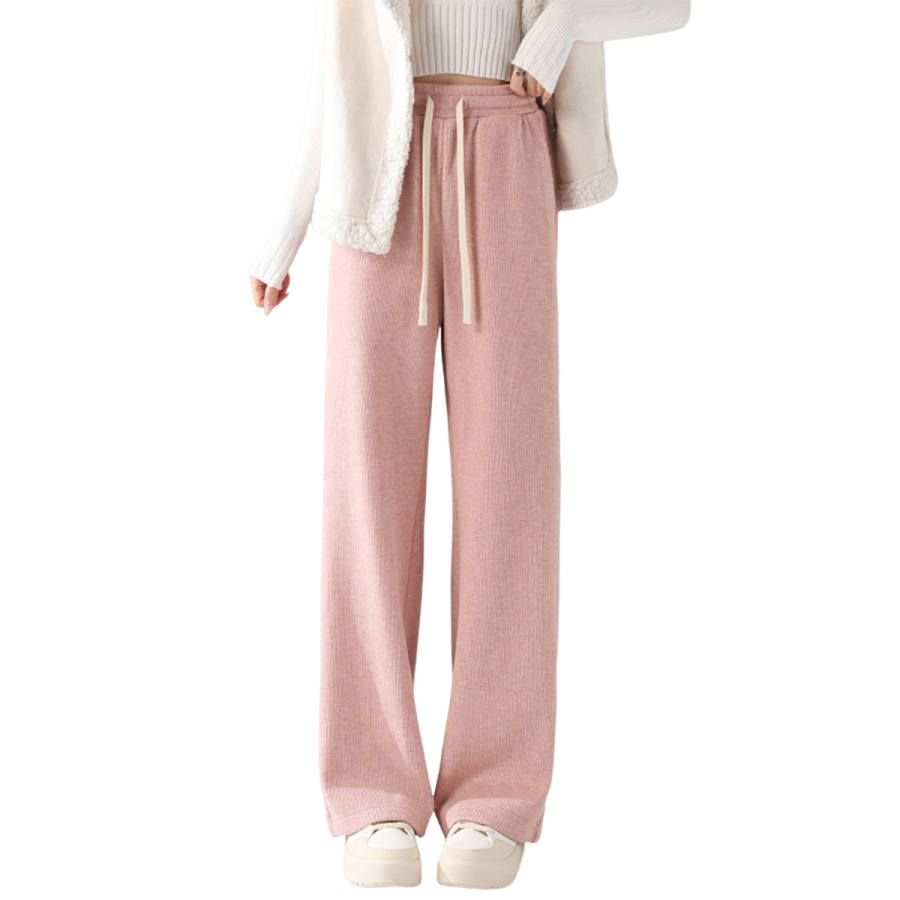 MINISO Casual Pants Women's Thickened And Fleece Lined Wide Leg Pants