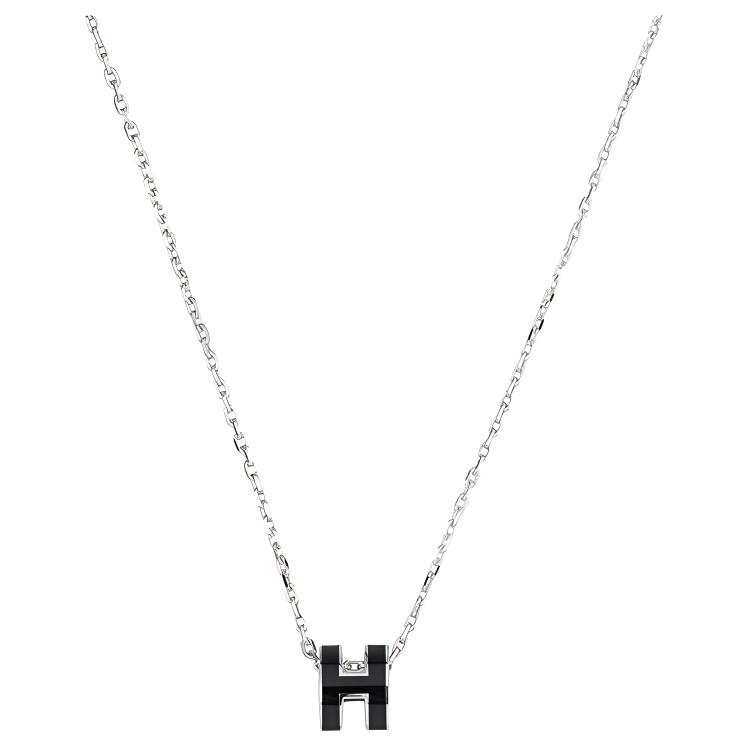 HERMES HERMES POP H Necklaces Women's Silver Chain