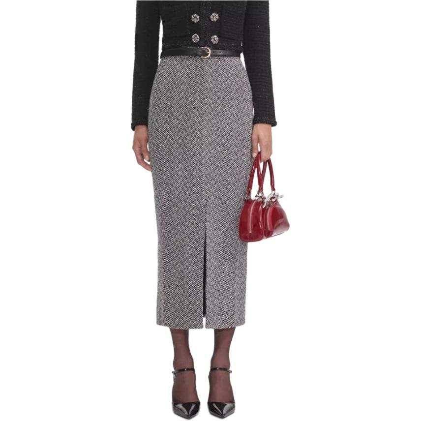 Self-portrait Self portrait Herringbone Midi Skirt
