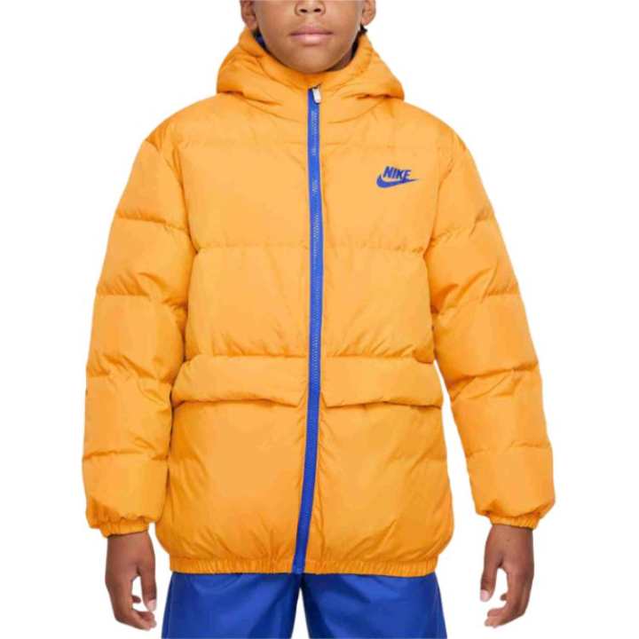 Nike Nike Down Jacket Fleece Lined Fashion Versatile Thermal Ochre Yellow Teenagers