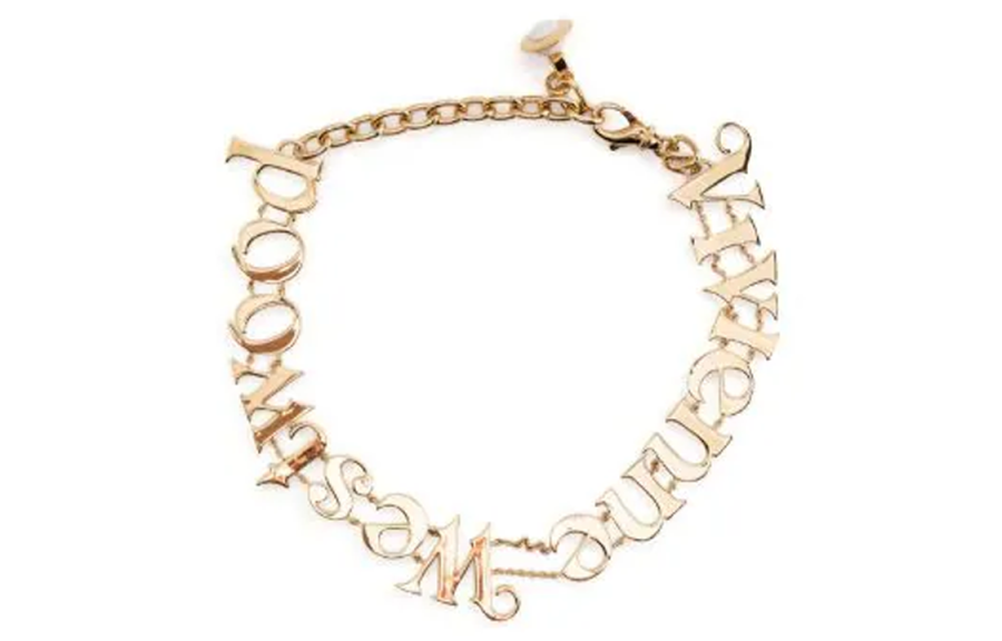 Vivienne Westwood Raimunda Logo Lettering Choker Necklace
