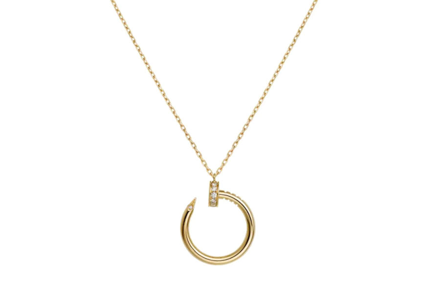 CARTIER JUSTE UN CLOU 18K Gold Diamond Necklaces Unisex Gold