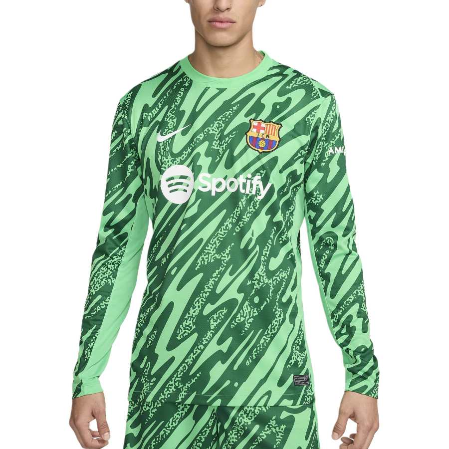 Nike Nike Barcelona FW24 Barcelona Stadium Goalkeeper Soccer Jersey Men's Green Spark