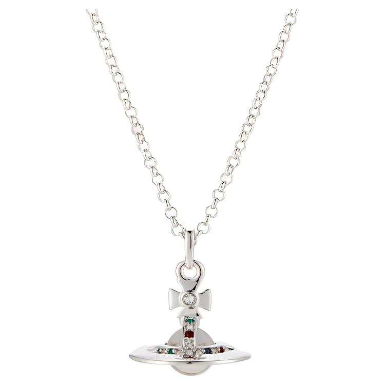 Vivienne Westwood Brass Crystal Necklaces Women's Silver