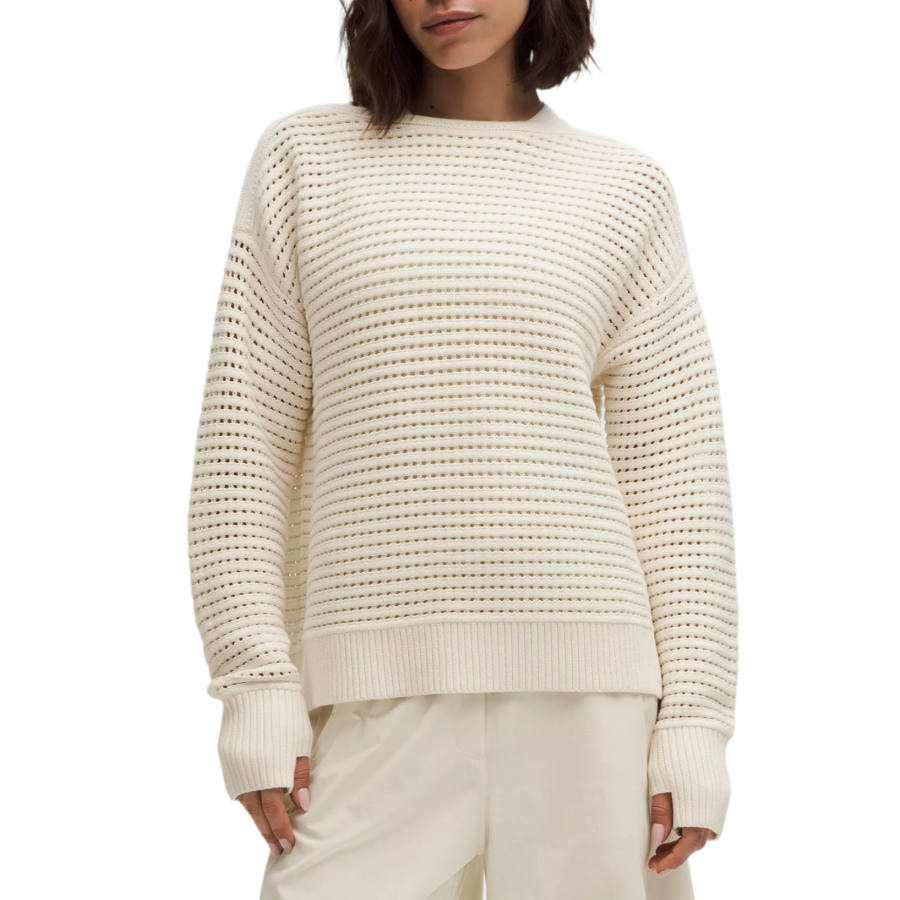 Lululemon Lululemon Cotton Crochet Pullover Sweater Women's