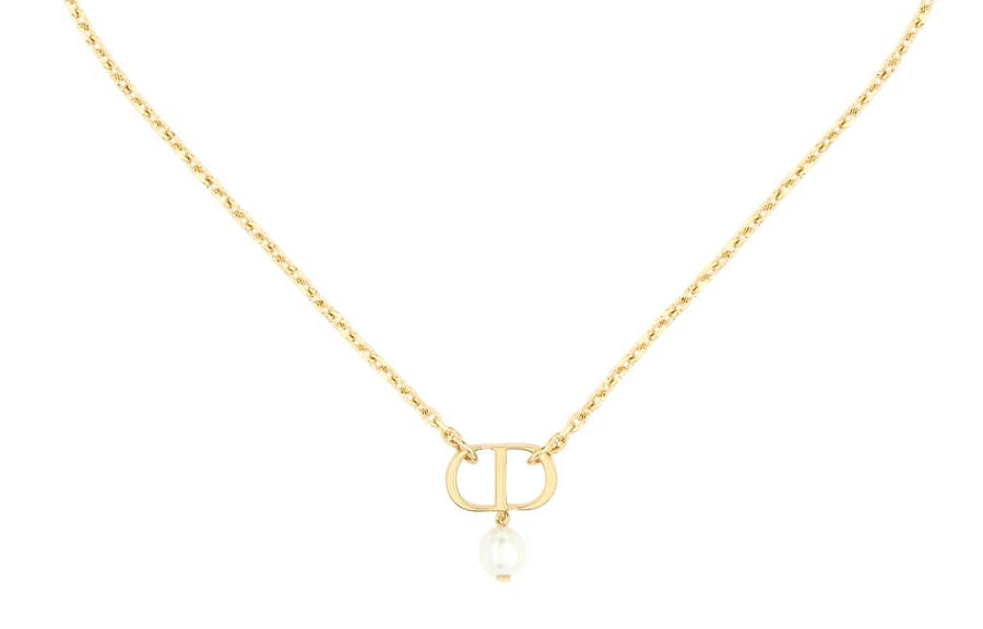 DIOR Resin Metal Necklaces Women's Gold