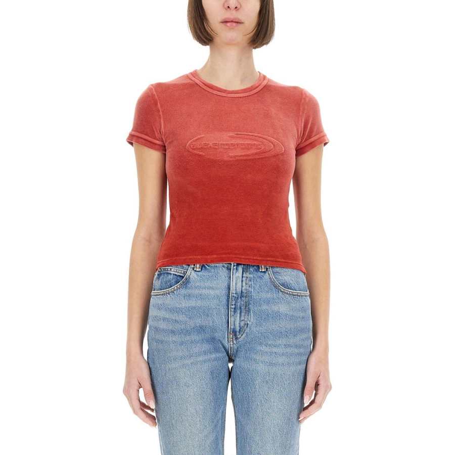 Alexander Wang T By Alexander Wang Baby Tee Washed Red Alert