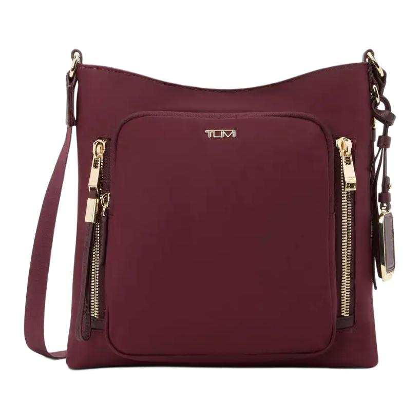 TUMI Voyageur Nylon Shoulder Bag, Crossbody Bag Women's Burgundy
