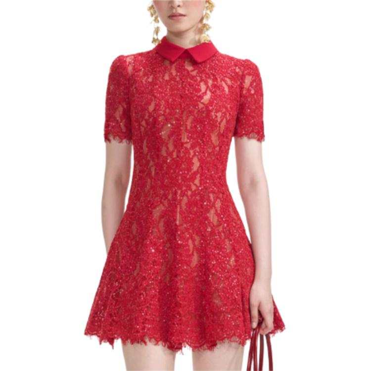 Self-portrait sequin lace mini dress