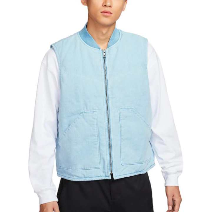 Nike Nike Vests Men's Mind Blue Baseball Collar Thickened Workwear