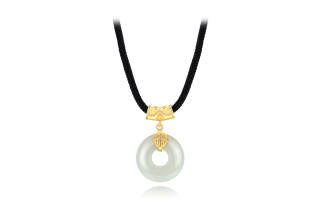 SEVEN COOK S999 Fine Silver, Hetian Jade Necklace Pale Greenish White Jade Women's