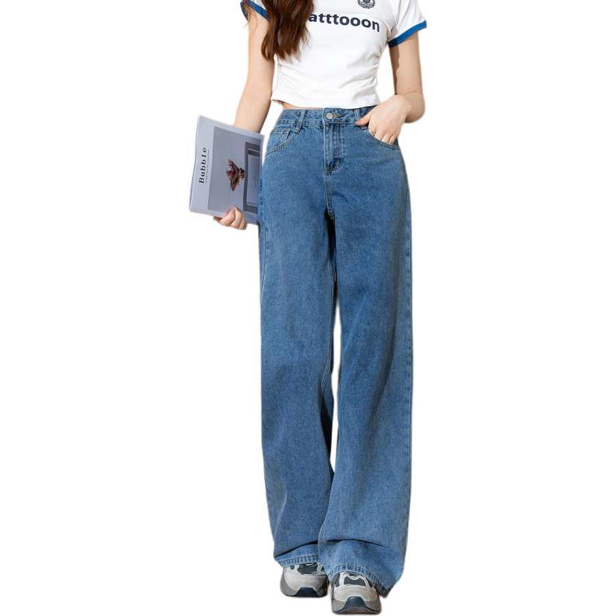 Tonlion Jeans Women's Medium Denim Blue Moderate Wide Leg Pants