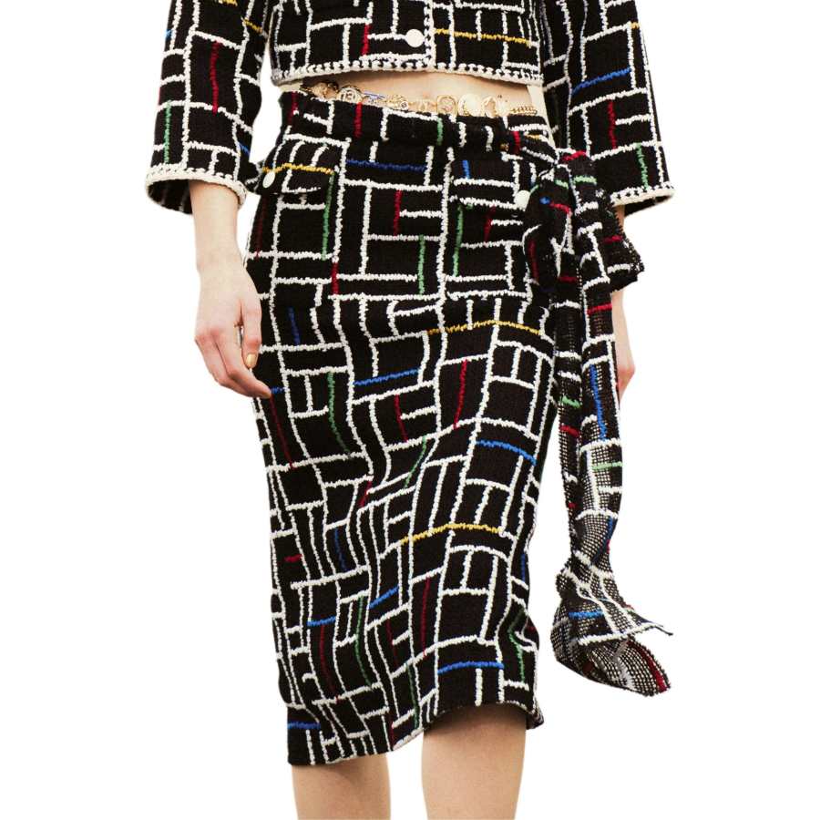 CHANEL Casual Long Skirt Women's Black