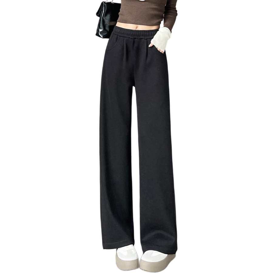 BALENO Casual Pants Women's Thickened And Fleece Lined Wide Leg Pants