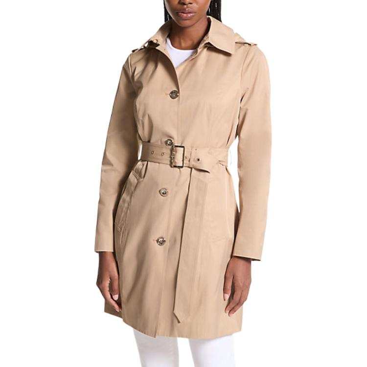 MICHAEL KORS Cotton Blend Hooded Trench Coat