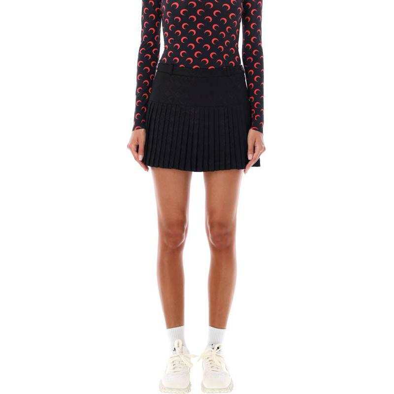 Marine Serre Diamond Jacquard Pleated Mini Skirt