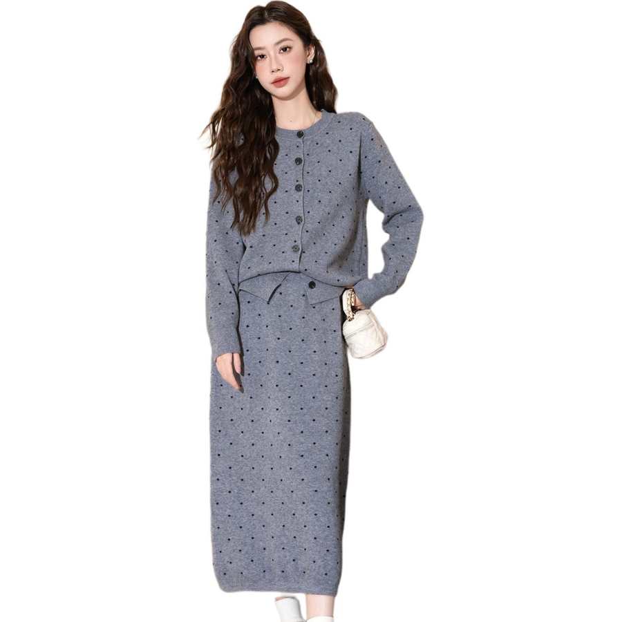 BALENO Two Piece Skirt Sets Women's Crew Neck Moderate Long