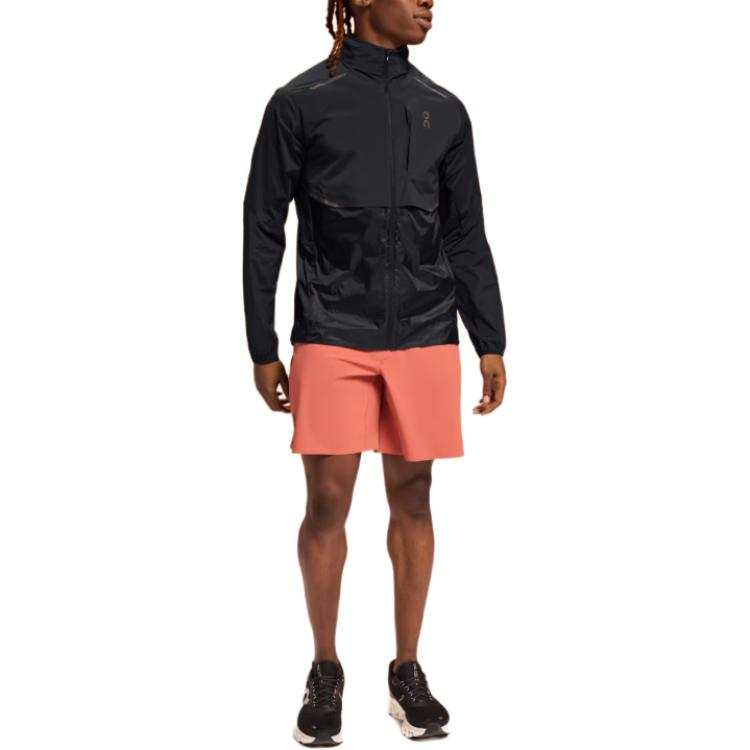 On On Weather Jackets Men's Black Stand Collar Moderate