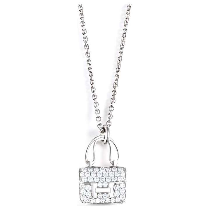HERMES HERMES Constance Full Rhinestones Diamond Necklaces Women's