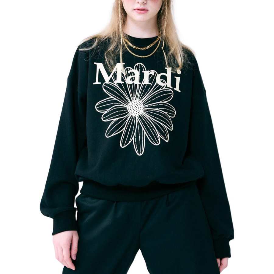 MARDI MERCREDI Sweatshirt Korean Style Women's Black