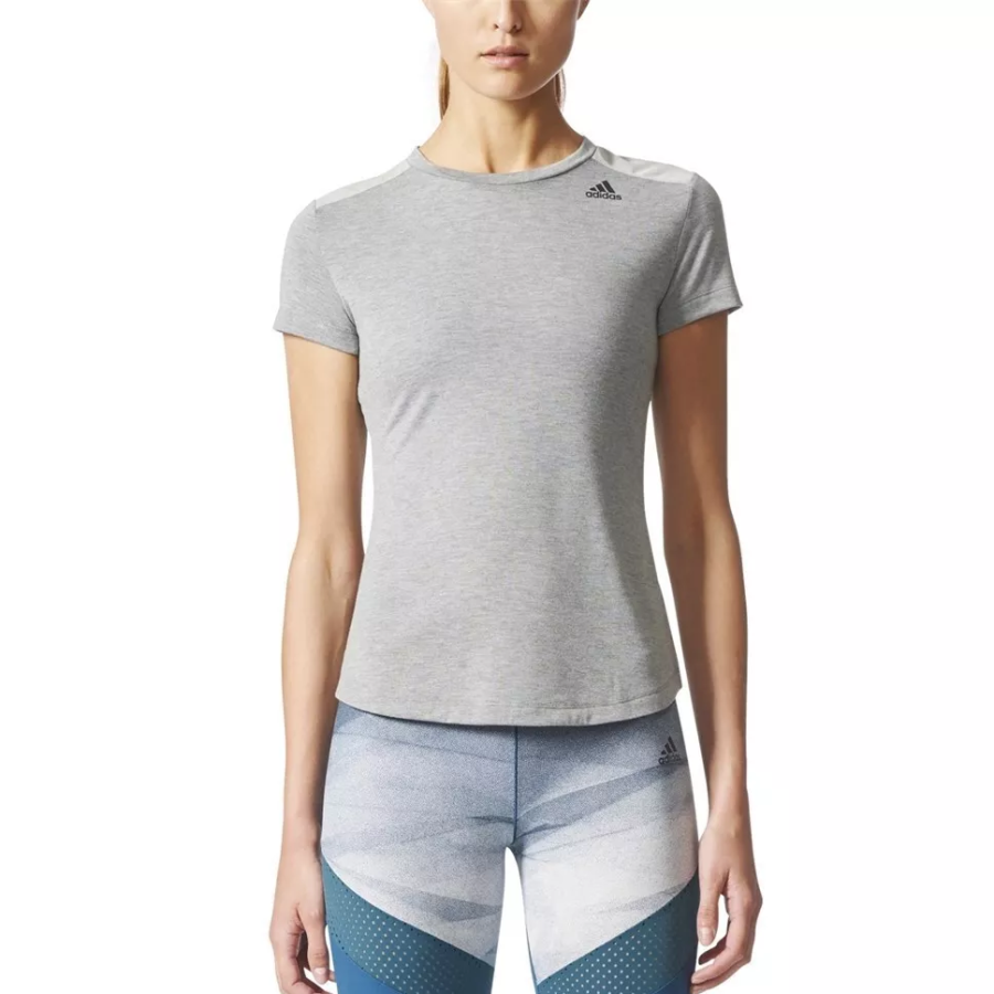 Adidas Adidas T Shirts Women's Gray Crew Neck Moderate Other