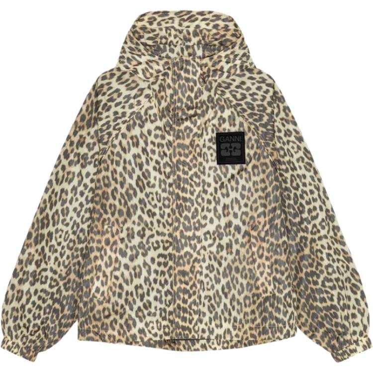 Ganni Leopard Print Hooded Jacket