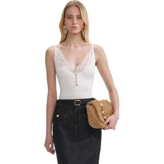 Self-portrait Self Portrait Camisoles Women's White V Neck Moderate Other