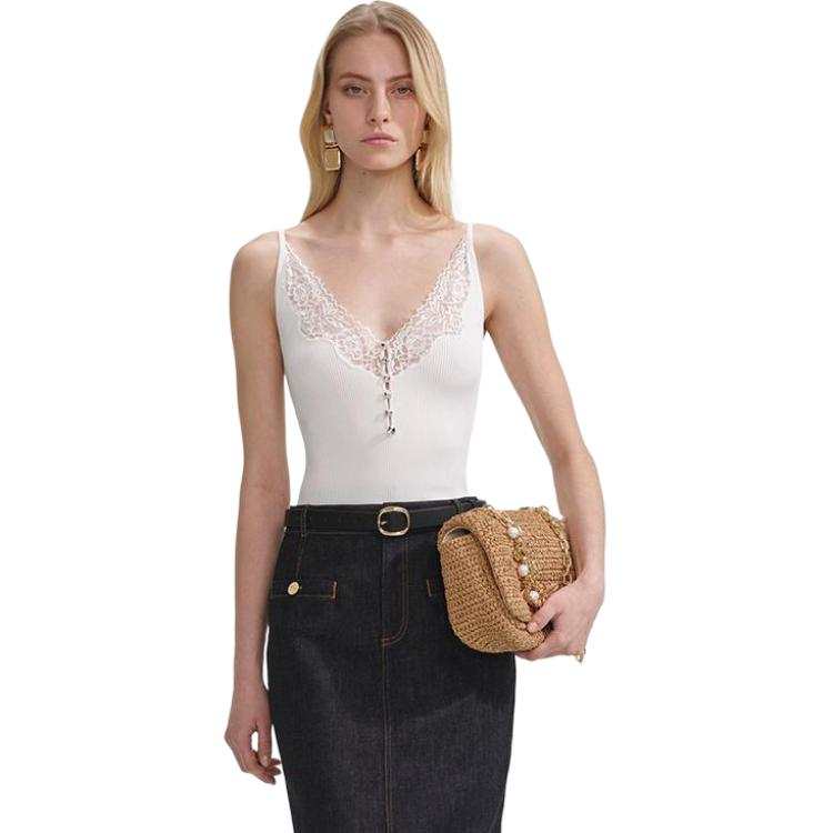 Self-portrait Self Portrait Camisoles Women's White V Neck Moderate Other