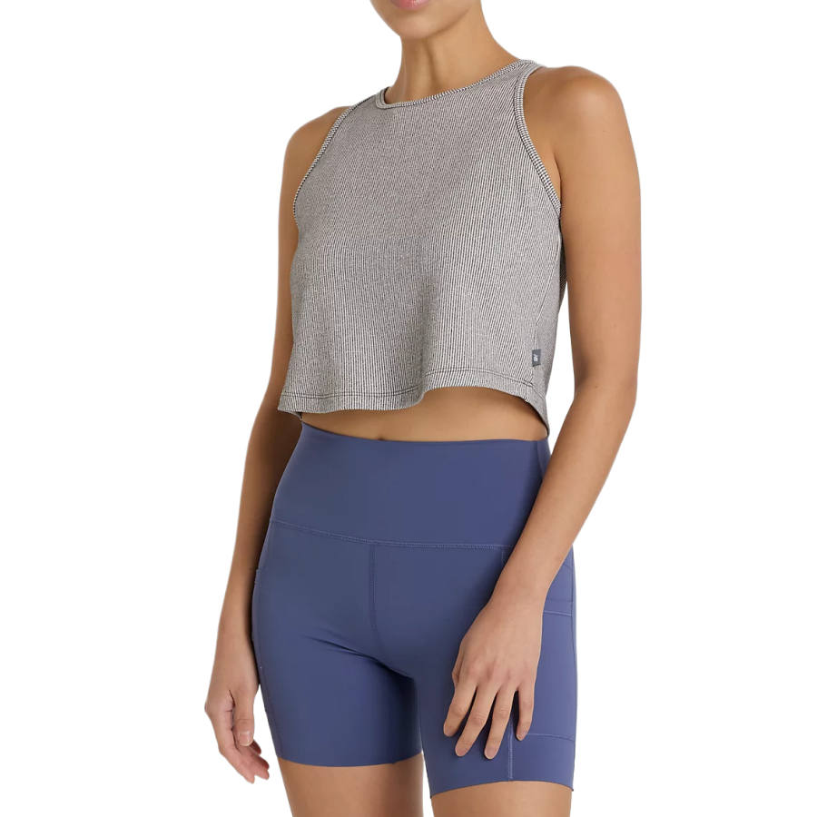 New Balance New Balance Tank Tops Women's Cement Heather Black Crew Neck Moderate Straight Fit