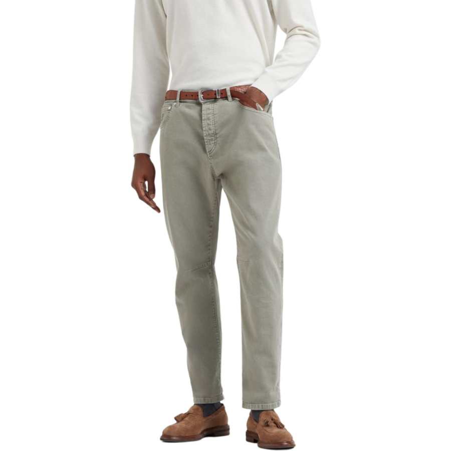 Brunello Cucinelli SS24 Jeans Men's Army Green