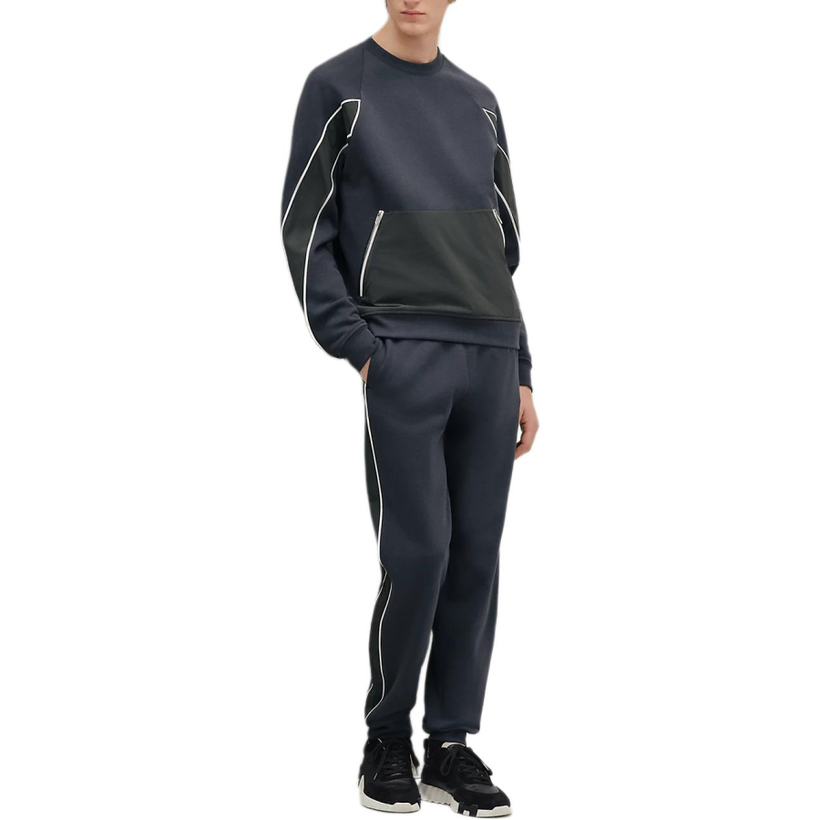 HERMES HERMES Sweatshirts Men's Black Crew Neck Moderate Regular
