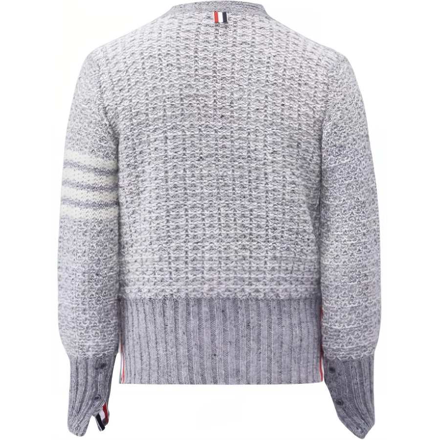 THOM BROWNE THOM BROWNE 4-Bar Mélange-Effect Button-Up Cardigan