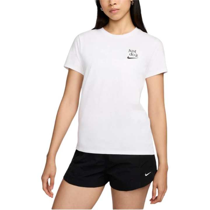 Nike Nike T Shirts Women's White Crew Neck Moderate Straight Fit