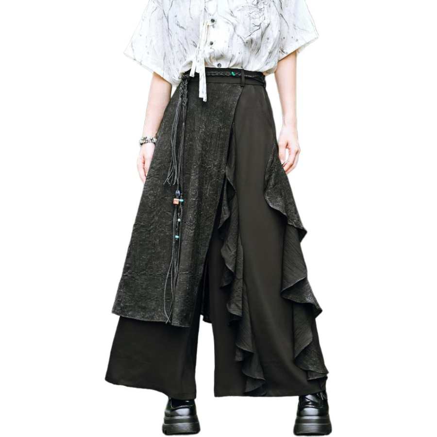 JIMI&JONS Casual Pants Unisex Black Moderate Straight Fit Pants