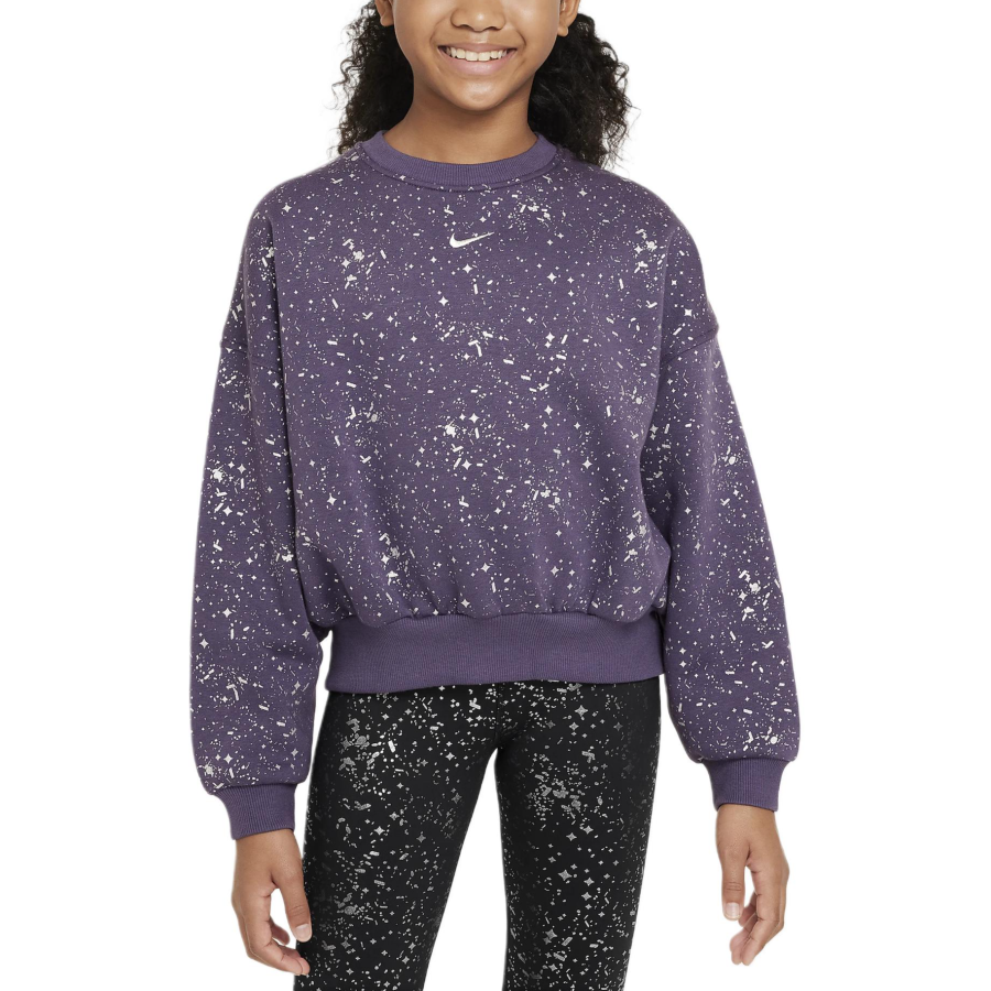 Nike Nike Sweatshirt Sportswear Club Deep Raisin Color/Metal Silver Teenagers