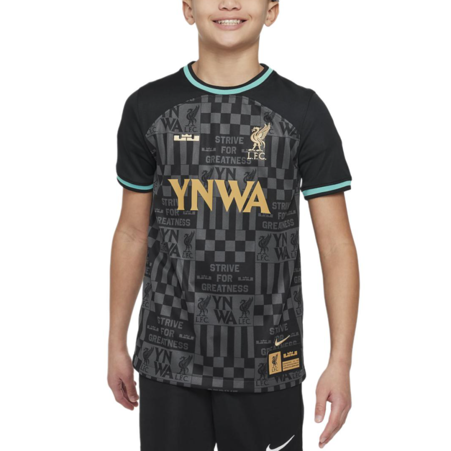 Nike Nike LeBron X Liverpool FCDri Fit T Shirt Black Teenagers