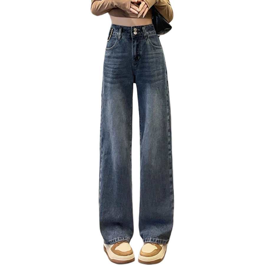 Tonlion Jeans Women's Medium Blue Thin Wide Leg Pants