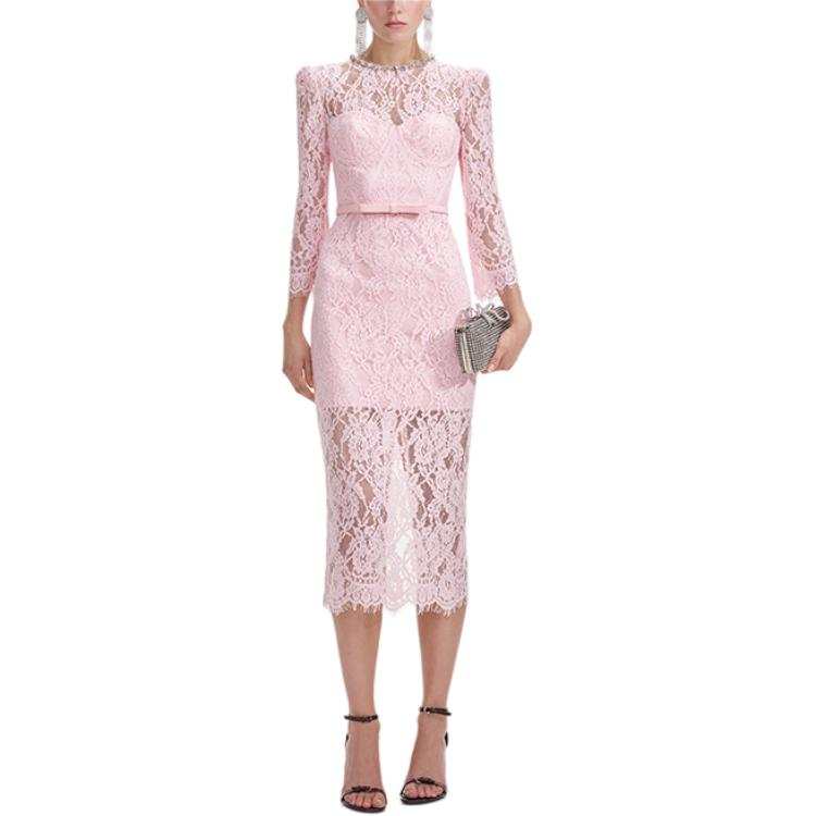 Self-portrait Self portrait Long Sleeved Dress Women's Pink