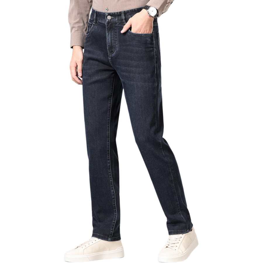 Hodo Jeans Men's Dark Blue Moderate Straight Fit Pants