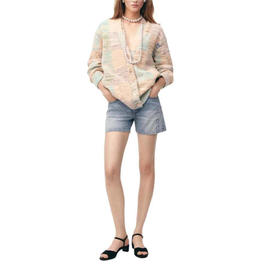 CHANEL Denim Shorts Women's Light Blue
