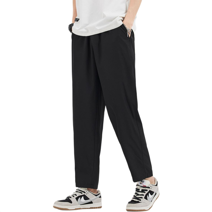 BALENO Ankle Length Pants, Thin Stretch, Straight Fit, Draped Ice Silk Pants, Breathable Summer Men's