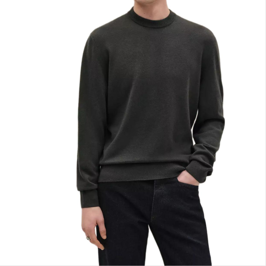 HERMES FW25 Cashmere Sweater Men's Dark Green