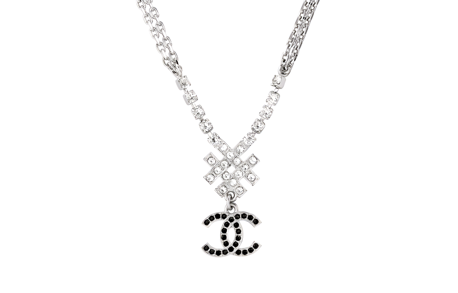 CHANEL Metal Necklaces Women's Silver