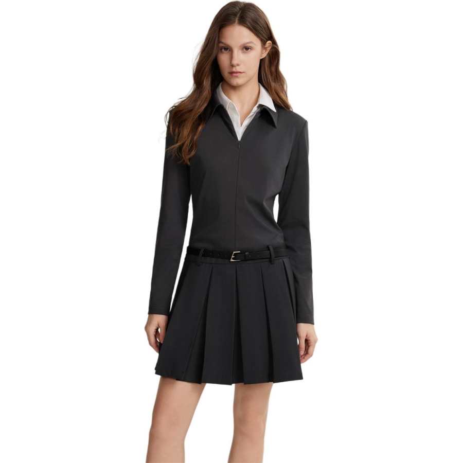ELLE Long Sleeved Dress Women's Dark Gray