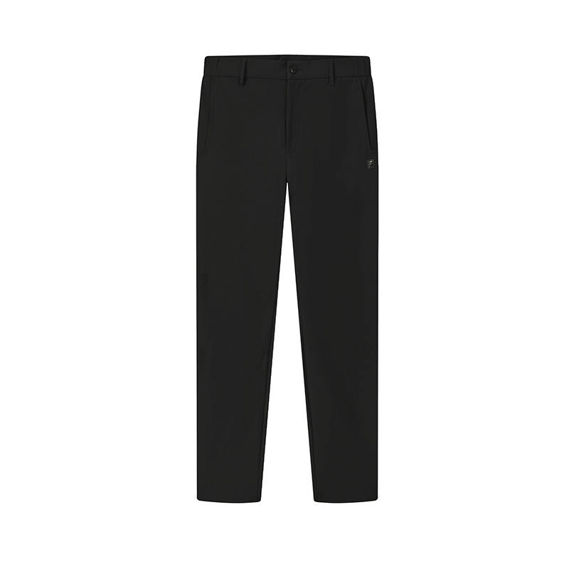 FILA WHITE Casual Pants Men's Jet Black Moderate Straight Fit Pants