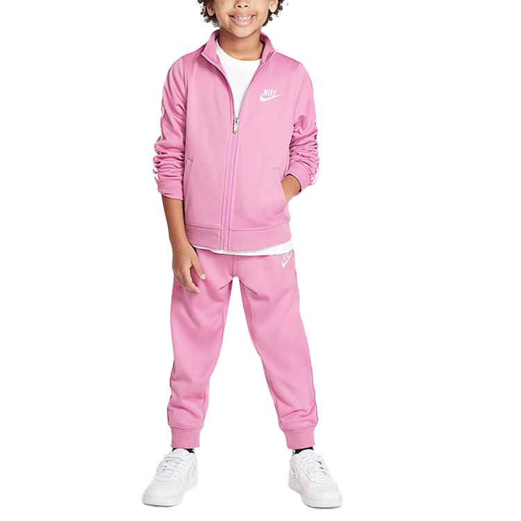 Nike Nike Casual Sportswear Dri FitLogo Taping 2 Piece Full Zip Set Magic Flamingo Children Aged 3 7 Years Old