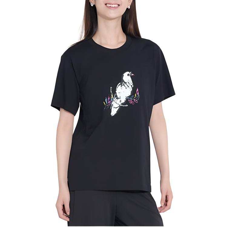 UNIQLO Drop Shoulder Sleeve T Shirt Unisex Black